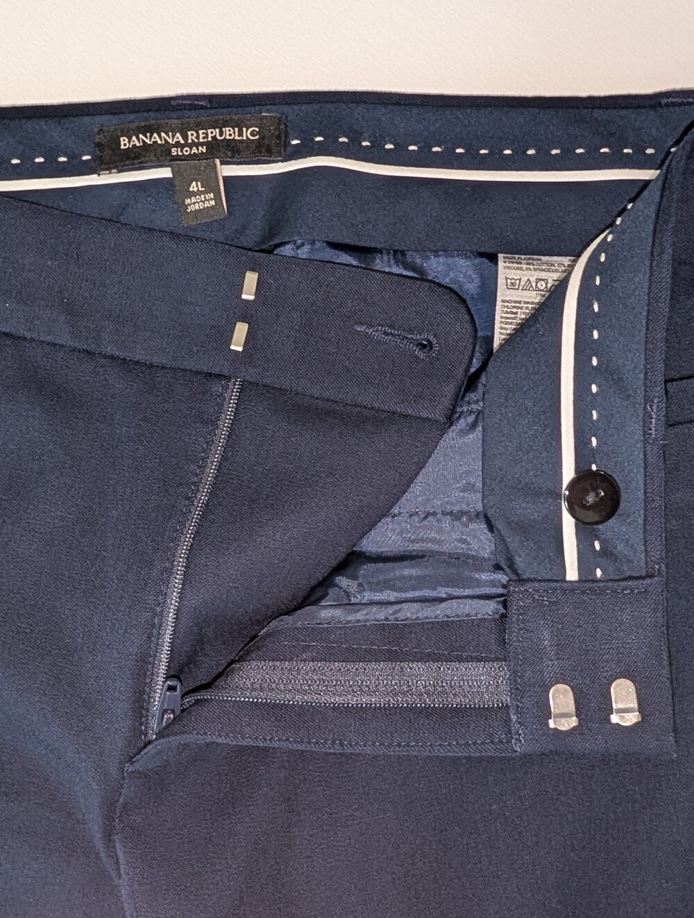 Women's Banana Republic Sloan Slim Ankle Pants Navy Blue Size 4L Tall - Picture 6 of 10